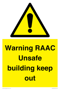 Warning RAAC Unsafe building keep out